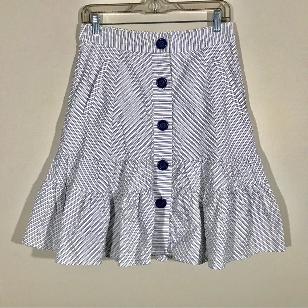 Anthropologie Odille Meandering Seersucker Skirt